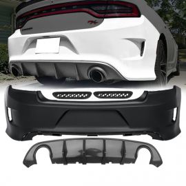 2015-2023 Dodge Charger Hellcat Style PP Rear Bumper Conversion V3 Style Diffuser Lip
