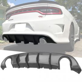 BLD-DCHR15SRTV3-PP | 2015-2023 Dodge Charger SRT V3 Rear Diffuser with Reflective Tape PP (unpainted) | Ikon Motorsports