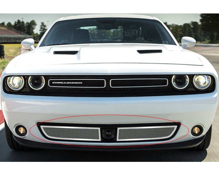 APS Premium Aluminum Black Horizontal Billet Grille Compatible with 2015-2020 Dodge Challenger Without Adaptive Cruise Control Lower Bumper N19-H93366D 