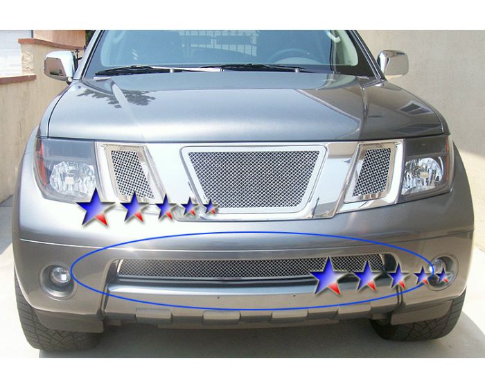 APS Compatible with 2005-2007 Nissan Pathfinder 2005-2008 Frontier 304 Stainless Billet Grille Combo S18-C66976N 
