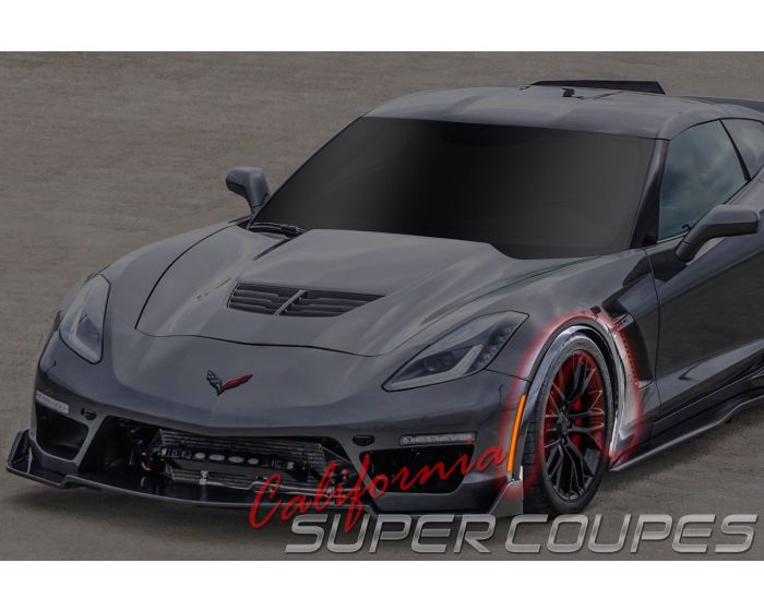 2014-2019 Chevrolet Corvette C7 Carbon Fiber Front Fender Moldings Z06