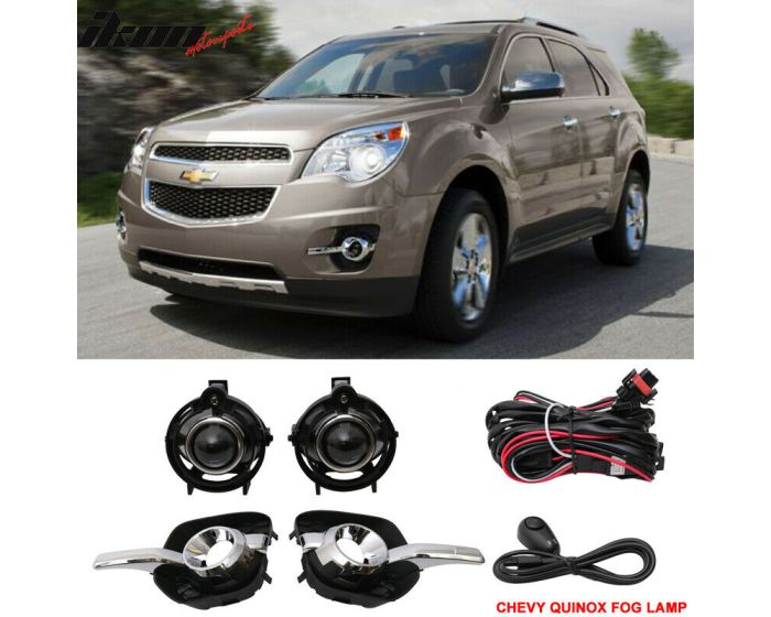 Fit for 2010-2016 Chevrolet Equinox Bumper Driving Fog Lights Glass lens material 12V 55W with 2pcs 