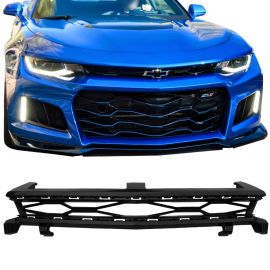 Front Bumper Lip Compatible With 2016-2018 Chevy Camaro LT Factory Style Unpainted Black ABS by IKON MOTORSPORTS 