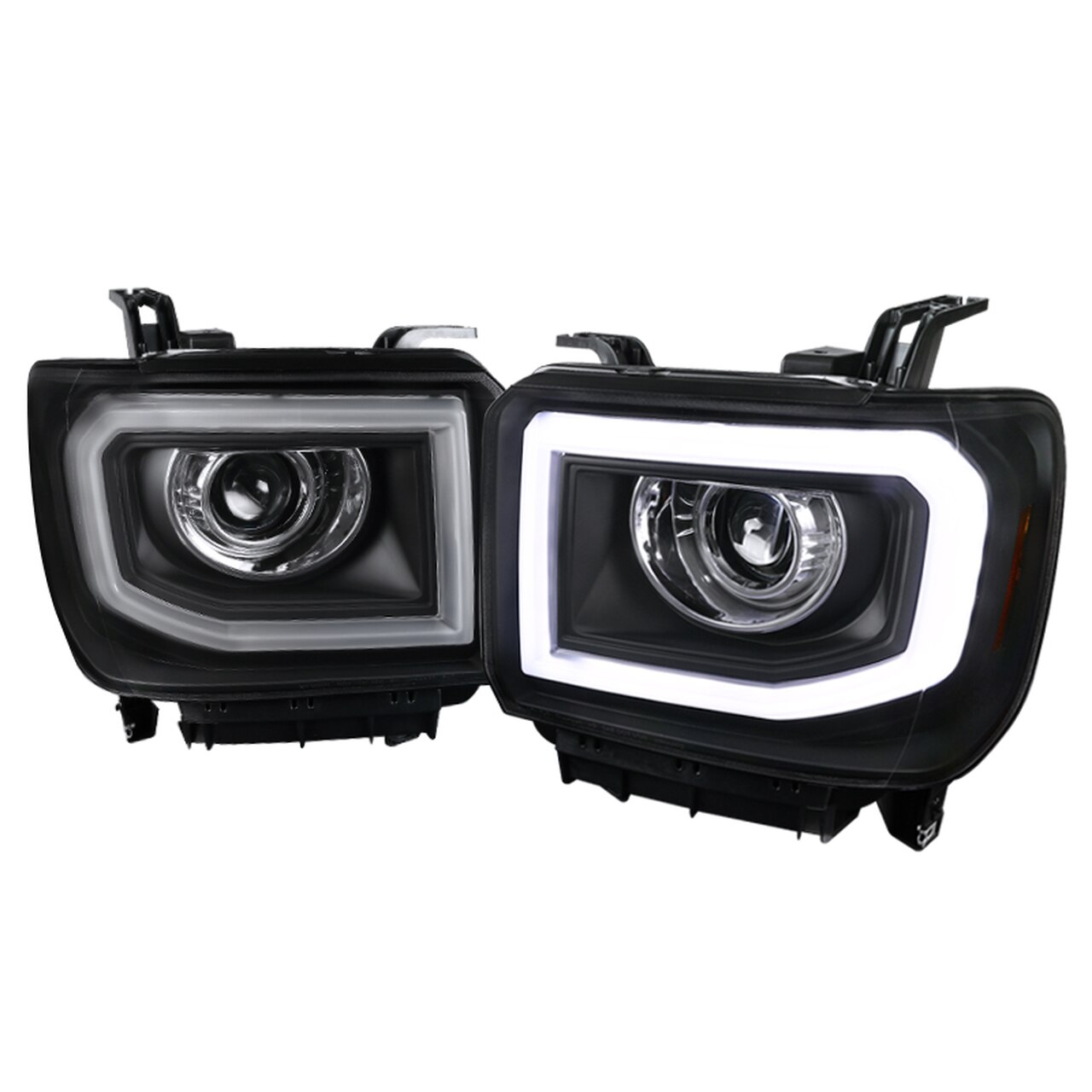 2014-2015 GMC Sierra 1500 15-16 2500HD 3500HD LED DRL Bar Projector Headlight (Chrome Housing/Clear Lens)